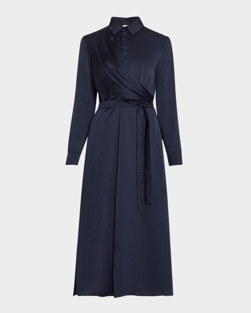Addirsi Faux-Wrap Belted Midi Shirtdress